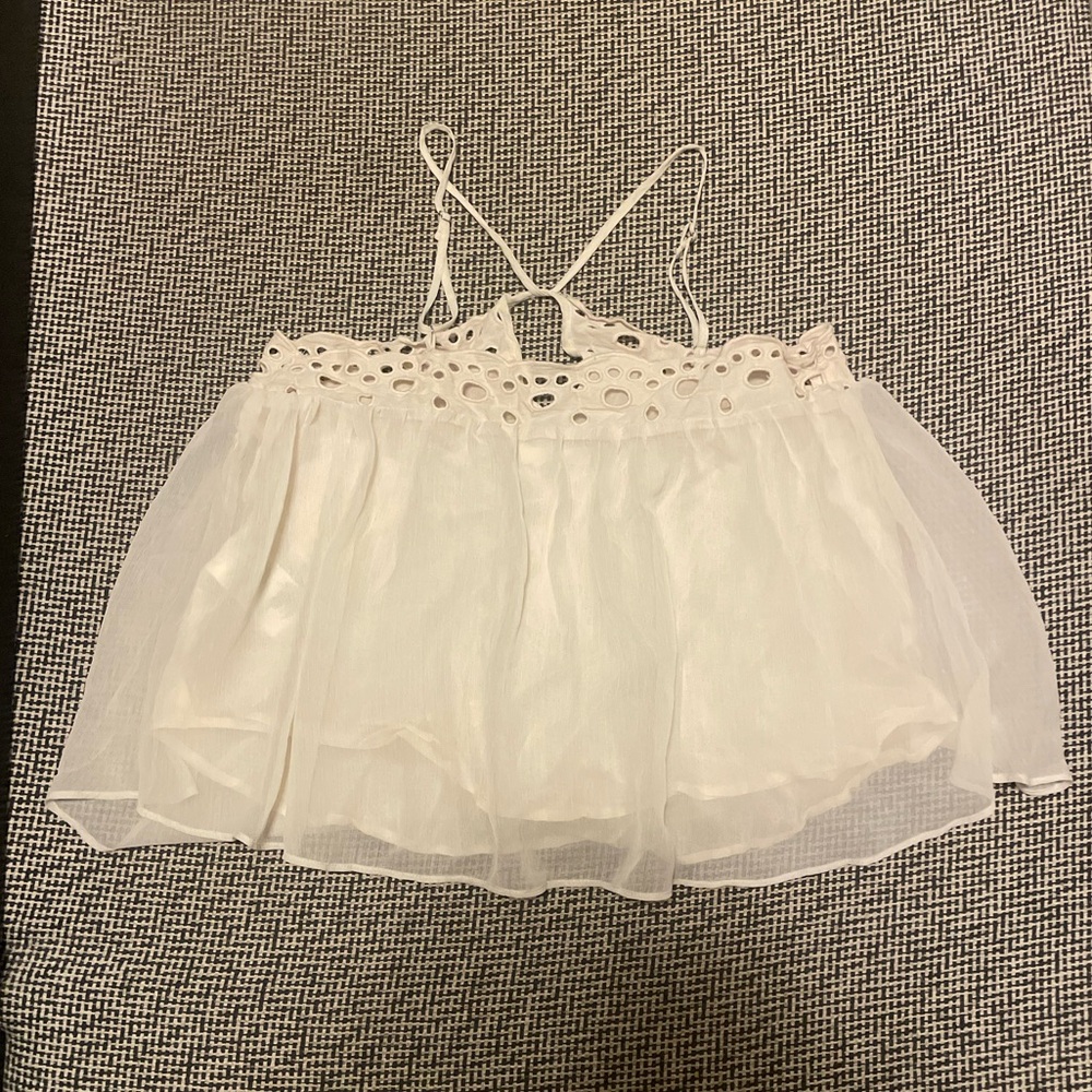 H&M Cream Eyelet Spaghetti Strap Top - Picture 3 of 5